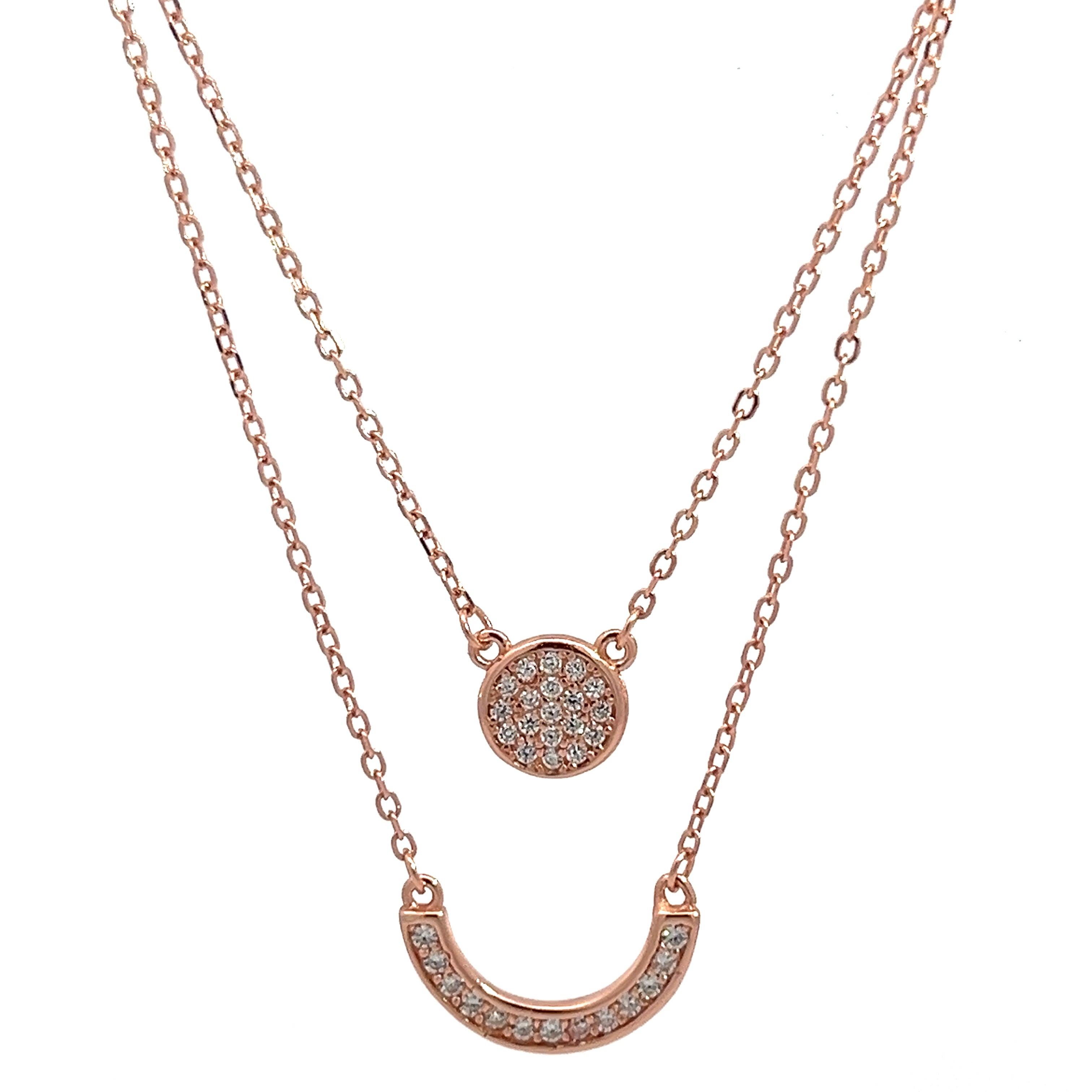 PurpleLuck Classic 925 Silver Layered Necklace Rose Gold Plated luxury jewellery for women