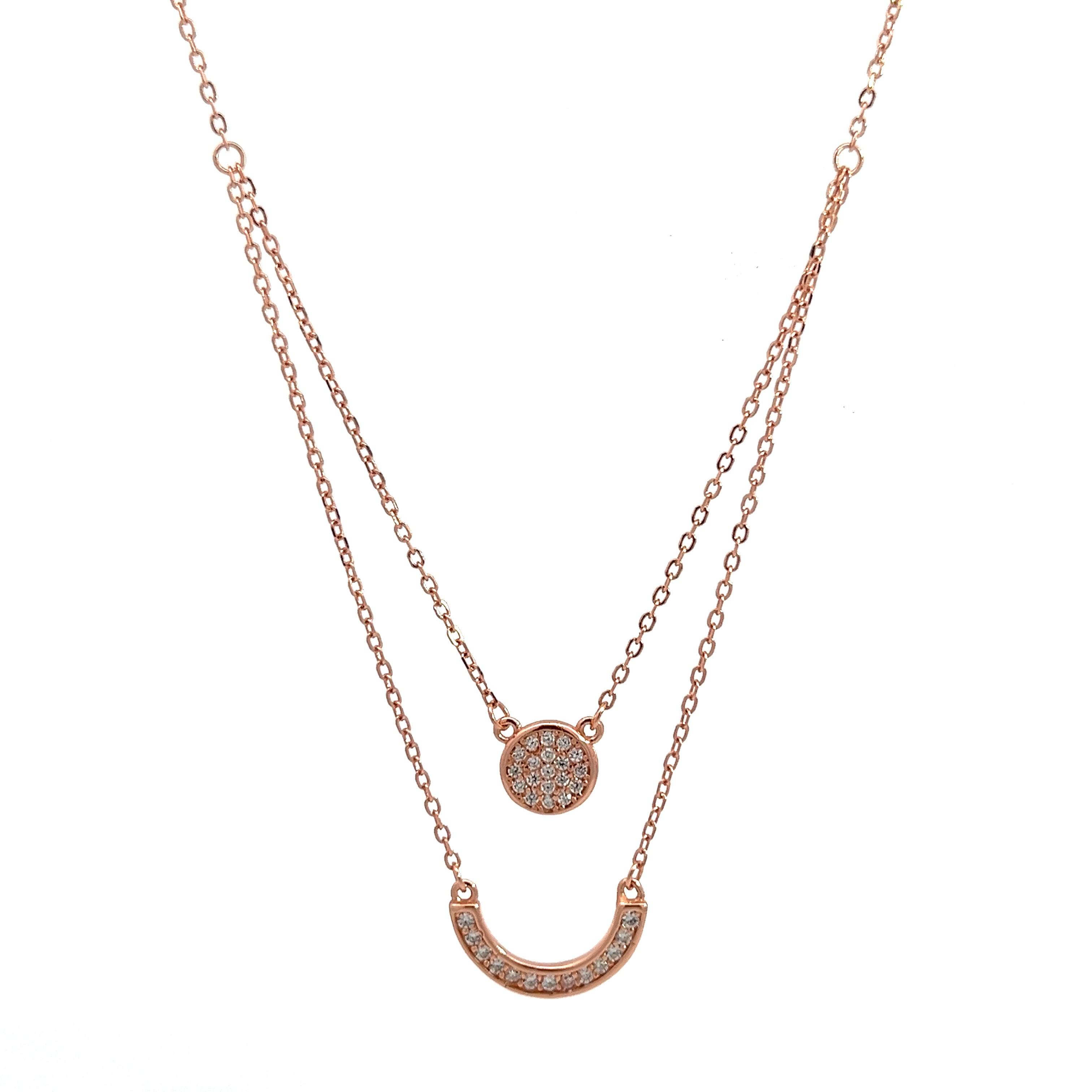 PurpleLuck Classic 925 Silver Layered Necklace Rose Gold Plated luxury jewellery for women
