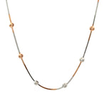 Purpleluck Frances Rose Gold Italian Necklace. Sterling Silver sleek neckalce chain for women and girls for gifting