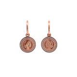 PurpleLuck Aphrodite  925 Silver Coin Earrings in Rose Gold plating for women