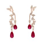 Purpleluck Ruby Enchanted 925 Silver Earrings. Elegant design earrings. Festive wear. Romantic and Indian wear