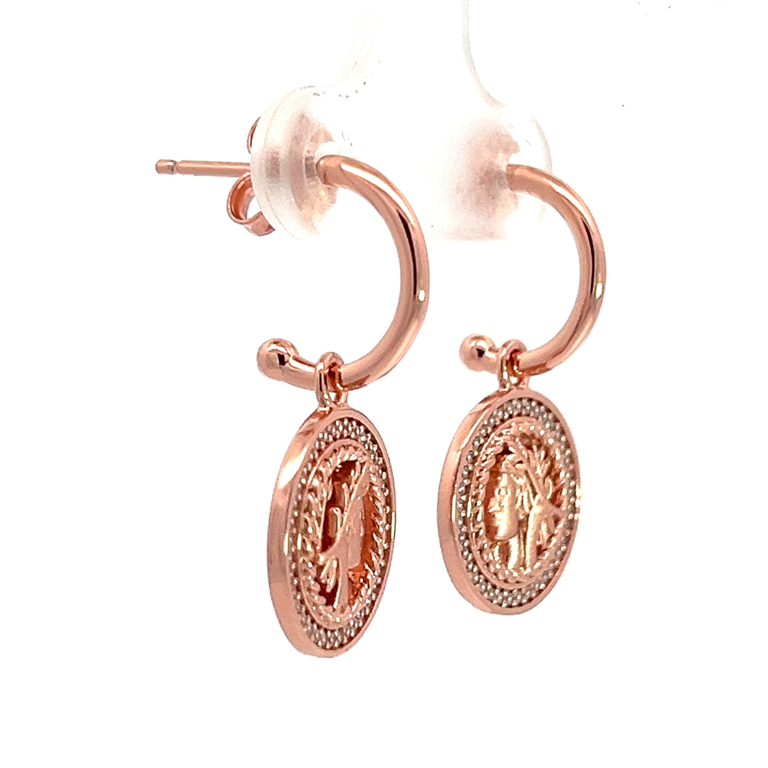 PurpleLuck- Aphrodite Rose Gold Coin Earrings