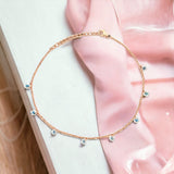 PurpleLuck Elektra 925 Silver Queen Anklet in rose gold plating for women and girls. Ideal daily wear and gift with adjustable chain