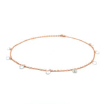 PurpleLuck Elektra 925 Silver Queen Anklet in rose gold plating for women and girls. Ideal daily wear and gift with adjustable chain