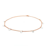 PurpleLuck Elektra 925 Silver Queen Anklet in rose gold plating for women and girls. Ideal daily wear and gift with adjustable chain
