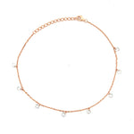 PurpleLuck Elektra 925 Silver Queen Anklet in rose gold plating for women and girls. Ideal daily wear and gift with adjustable chain