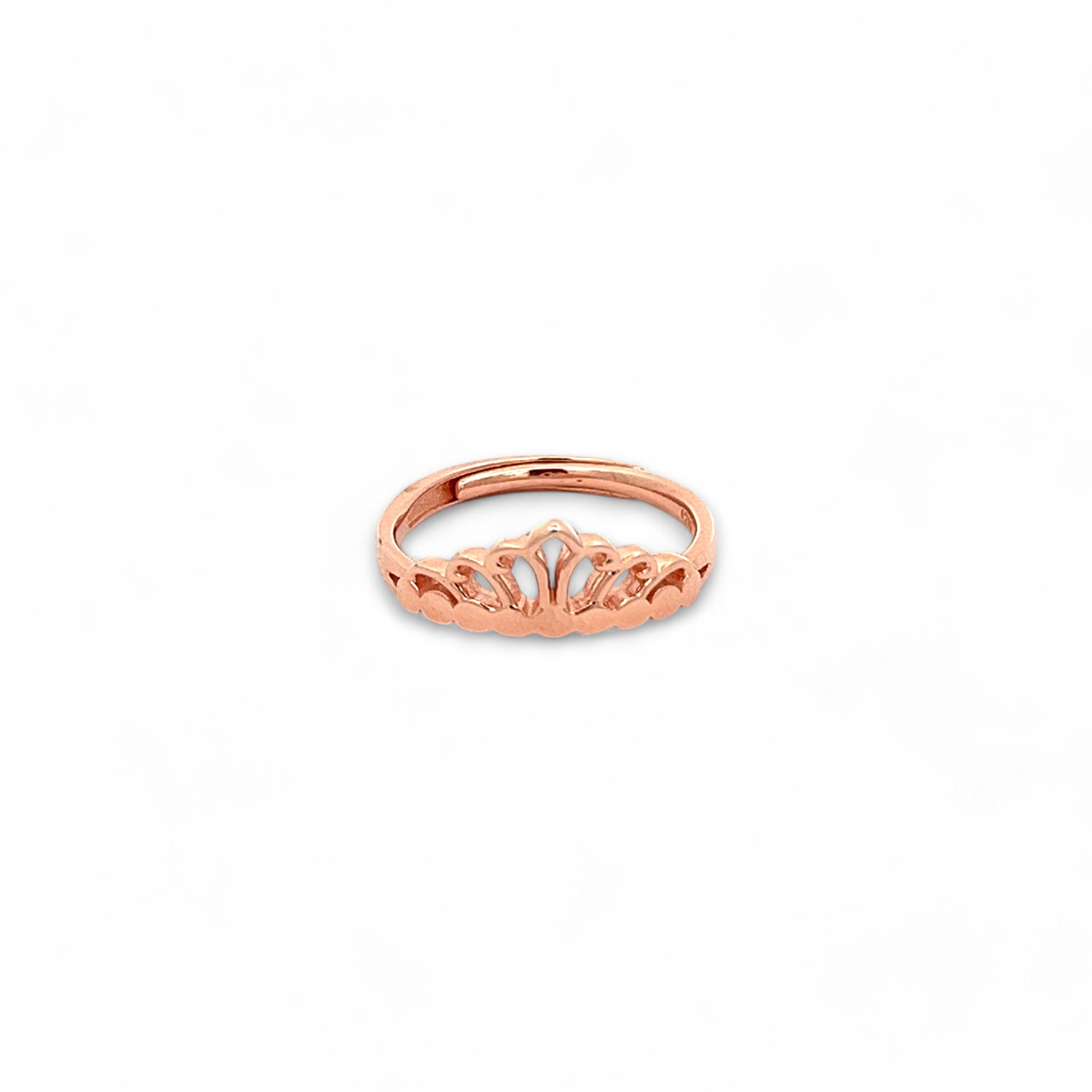 PurpleLuck Elisha Rose Gold Crown Ring. Simple and elegant adjustable ring. Minimal design