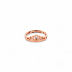 PurpleLuck Elisha Rose Gold Crown Ring. Simple and elegant adjustable ring. Minimal design