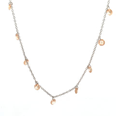 Purpleluck Queen Elizabeth Silver Necklace. Sterling Silver modern minimal design chain necklace for Gifting