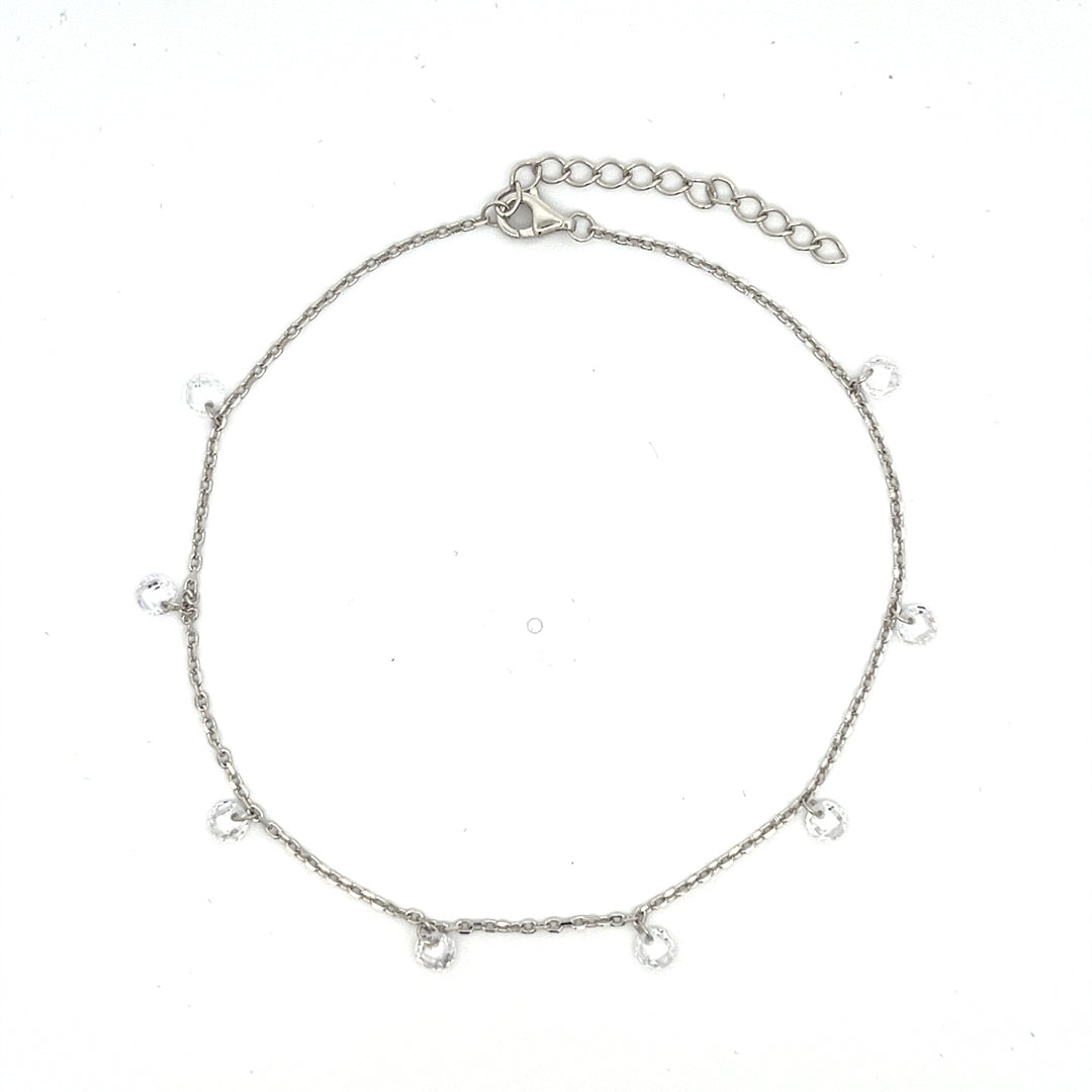 PurpleLuck Ellen Silver Queen Anklet