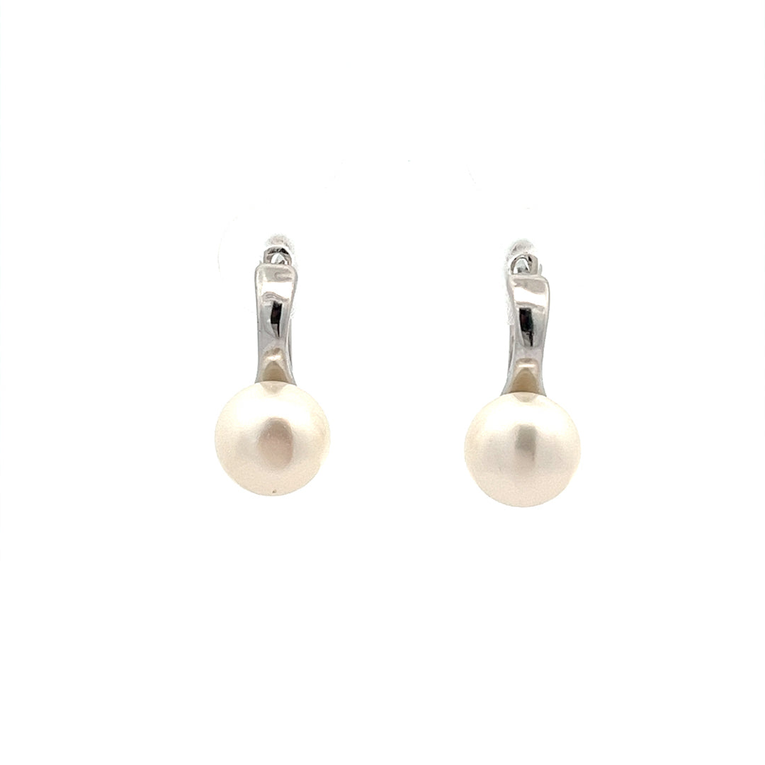 PurpleLuck Emilia Silver Pearl Earrings Ideal gift for women  and girls or Valentine day and Birthday 