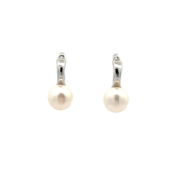 PurpleLuck Emilia Silver Pearl Earrings Ideal gift for women  and girls or Valentine day and Birthday 
