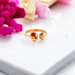 PurpleLuck Emma Rose Gold Ring. Sterling Silver daily wear elegant adjustable ring for women and girls. Perfect for Romantic gift for girlfriend