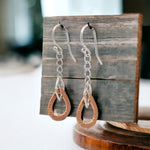 PurpleLuck Estelle 925 Silver and Silver Drop Earrings. Rose Gold and Silver trendy earrings for women and girls