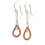 PurpleLuck Estelle 925 Silver and Silver Drop Earrings. Rose Gold and Silver trendy earrings for women and girls
