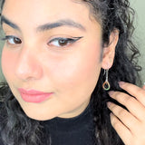 PurpleLuck Estelle 925 Silver and Silver Drop Earrings. Rose Gold and Silver trendy earrings for women and girls
