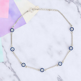PurpleLuck 925 Silver Mystic Evil Eye Anklet. gifting for girlfriend and daily wear