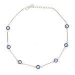 PurpleLuck 925 Silver Mystic Evil Eye Anklet. gifting for girlfriend nad daily wear