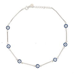 PurpleLuck 925 Silver Mystic Evil Eye Anklet. gifting for girlfriend nad daily wear