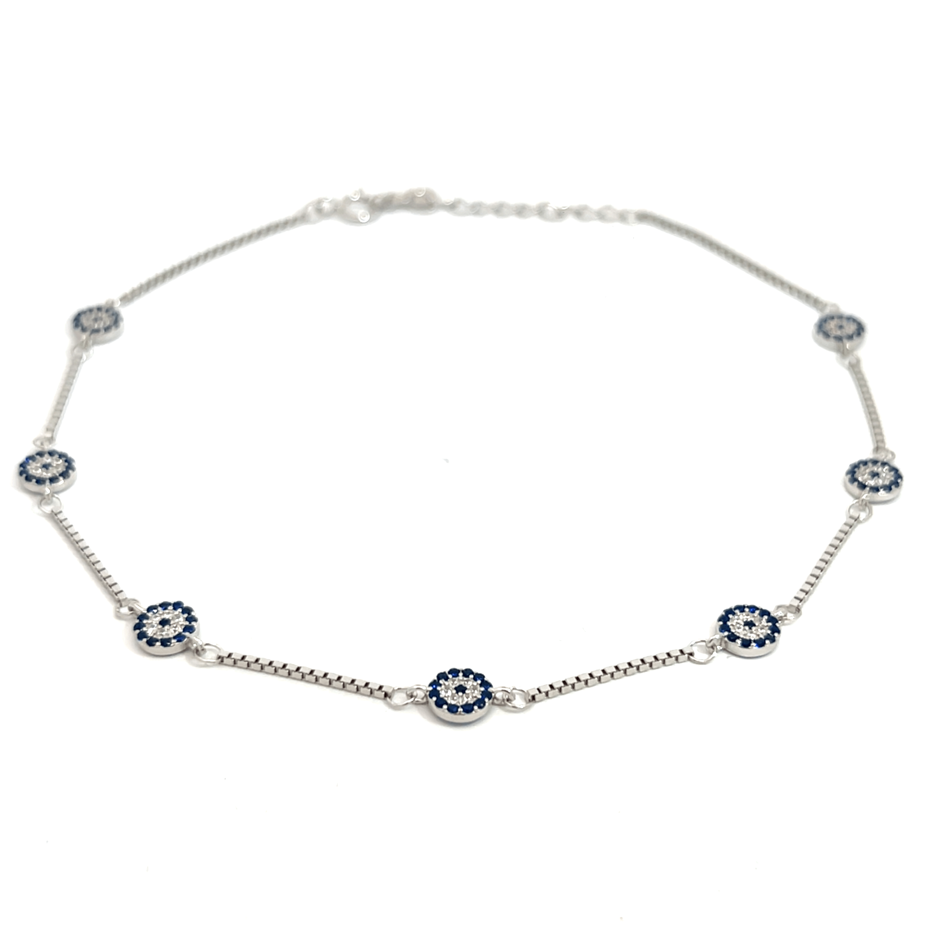 PurpleLuck 925 Silver Mystic Evil Eye Anklet. gifting for girlfriend and daily wear