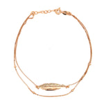 PurpleLuck Double Layered Feather 925 Silver Anklet. Delicate anklet with adjustable chain for girls