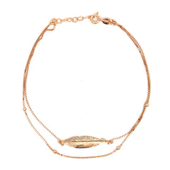 PurpleLuck Double Layered Feather 925 Silver Anklet. Delicate anklet with adjustable chain for girls