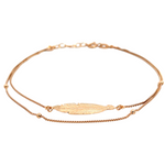 PurpleLuck Double Layered Feather 925 Silver Anklet. Delicate anklet with adjustable chain for girls