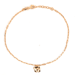 PurpleLuck Rose Gold Delicate Daisy Anklet. Sterling silver daily wear anklet wit floral design