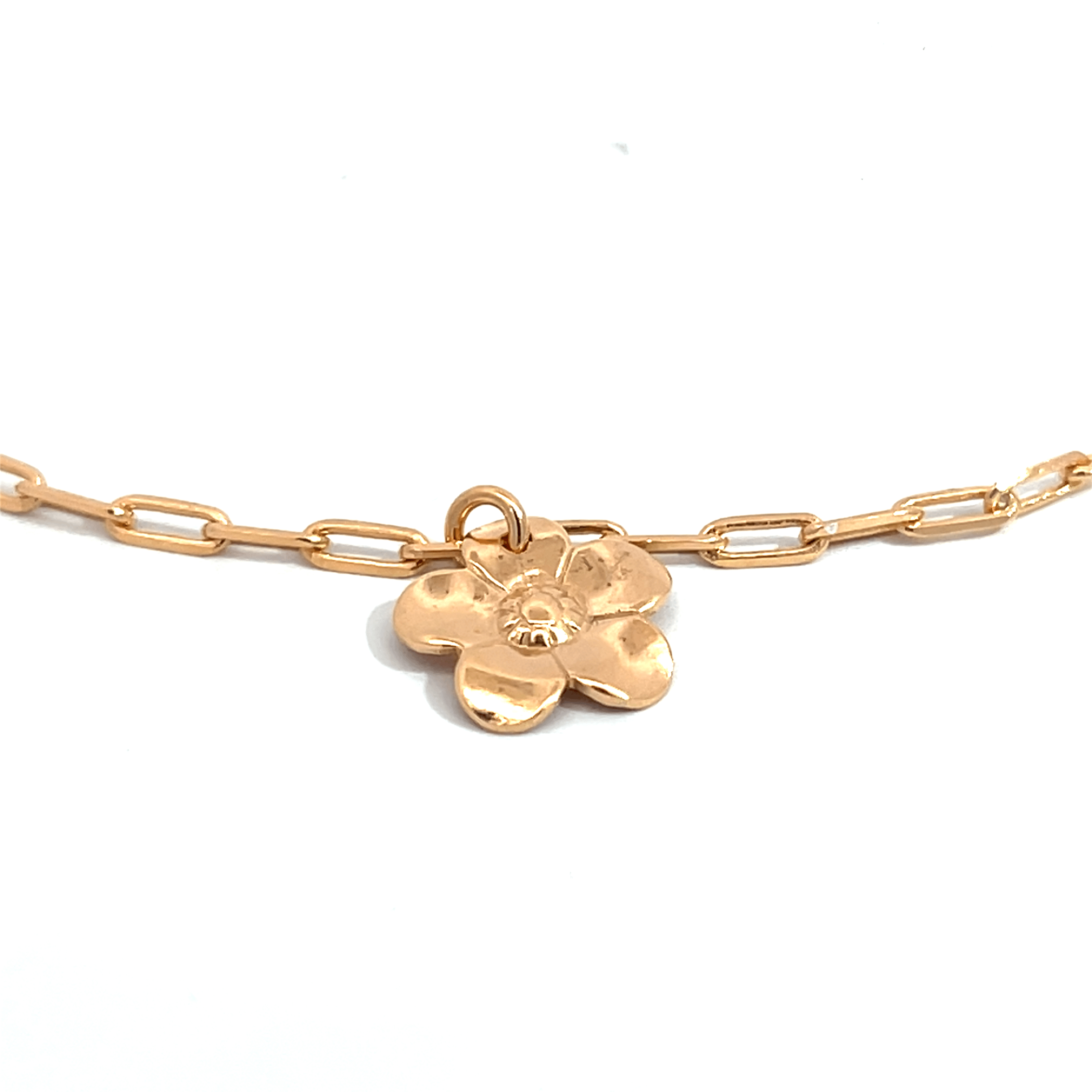PurpleLuck Rose Gold Delicate Daisy Anklet. Sterling silver daily wear anklet wit floral design
