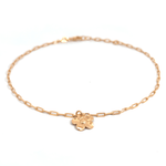 PurpleLuck Rose Gold Delicate Daisy Anklet. Sterling silver daily wear anklet wit floral design