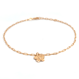PurpleLuck Rose Gold Delicate Daisy Anklet. Sterling silver daily wear anklet wit floral design