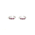 Purpleluck Tri-Flower 925 Silver Toe Rings Gift for women. Daily wear Indian traditional jewellery