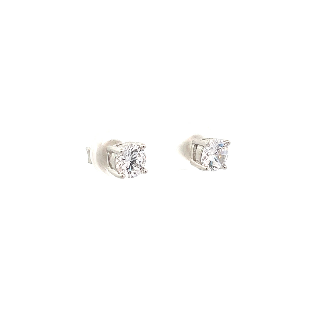 PurpleLuck Francia Silver  Earrings. 925 Silver Solitaire Studs for girls and women