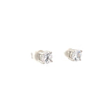 PurpleLuck Francia Silver  Earrings. 925 Silver Solitaire Studs for girls and women