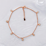 Purpleluck Genelia 925 Silver Anklet- Rose Gold plated anklet with adjustable length. Simple and elegant design for women
