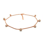 Purpleluck Genelia 925 Silver Anklet- Rose Gold plated anklet with adjustable length. Simple and elegant design for women