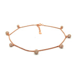 Purpleluck Genelia 925 Silver Anklet- Rose Gold plated anklet with adjustable length. Simple and elegant design for women