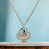 PurpleLuck Heart Of Glass Silver Pendant. Sterling Silver charming romantic gift for girlfriend.