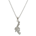 Purpleluck Dazzle Pistol 925 Silver Pendant pistol shaped pendant with chain for women