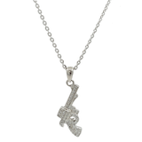Purpleluck Dazzle Pistol 925 Silver Pendant pistol shaped pendant with chain for women