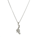 Purpleluck Dazzle Pistol 925 Silver Pendant pistol shaped pendant with chain for women