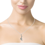 Purpleluck Dazzle Pistol 925 Silver Pendant pistol shaped pendant with chain for women