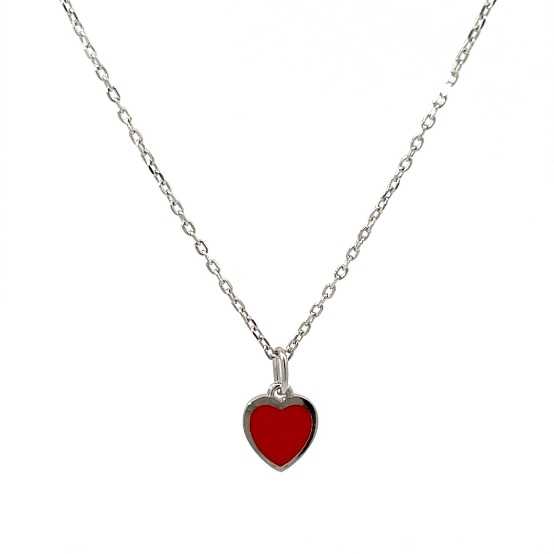 PurpleLuck Valentine Silver Red Heart Pendant. Perfect Valentines day gift for Girlfriend and wife.