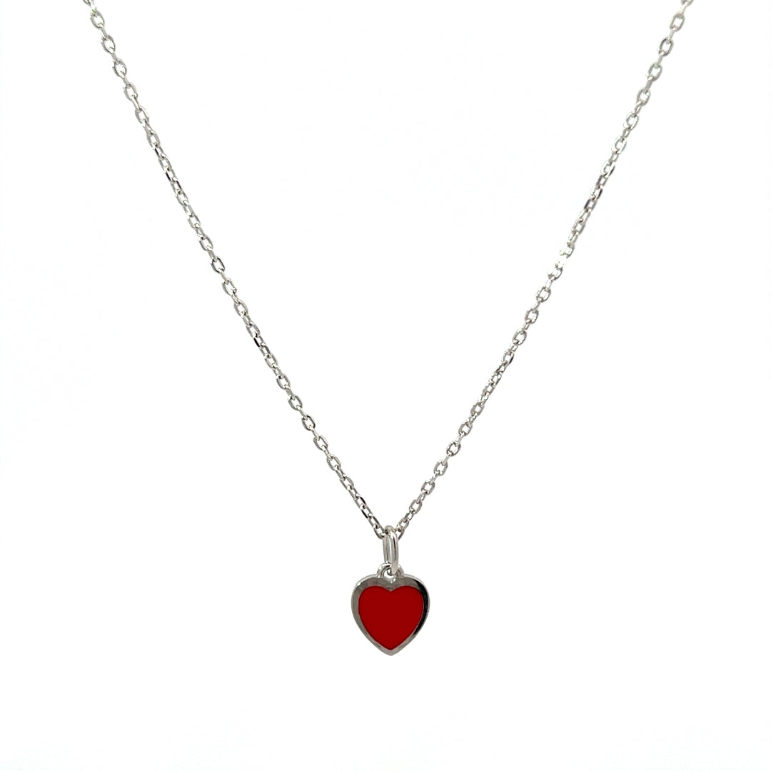 PurpleLuck Valentine Silver Red Heart Pendant. Perfect Valentines day gift for Girlfriend and wife.