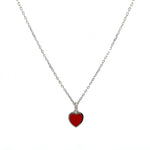 PurpleLuck Valentine Silver Red Heart Pendant. Perfect Valentines day gift for Girlfriend and wife.