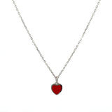 PurpleLuck Valentine Silver Red Heart Pendant. Perfect Valentines day gift for Girlfriend and wife.