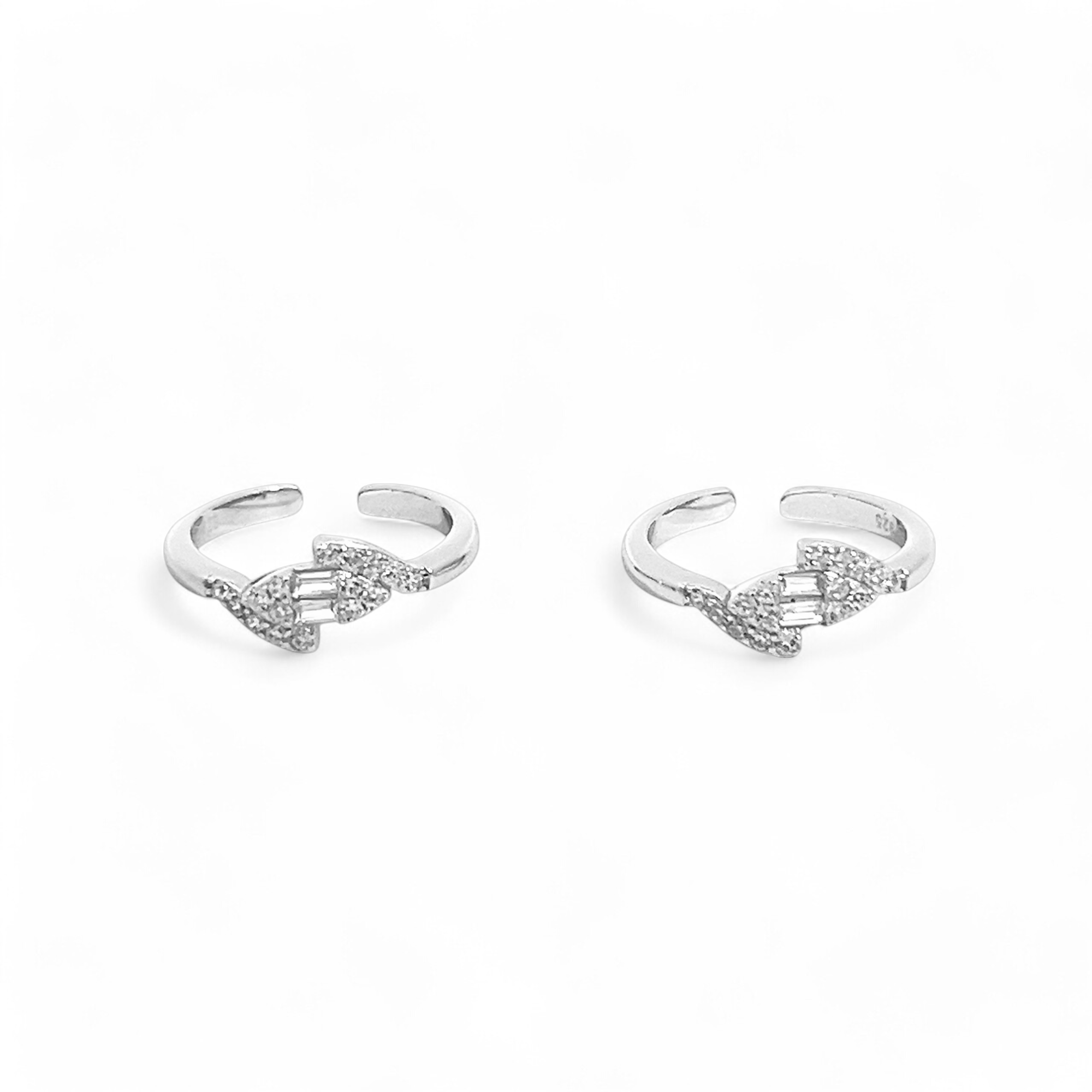 Purpleluck Hansika 925 Silver Toe Rings. Simple and Elegant daily wear Indian Jewellery for Women