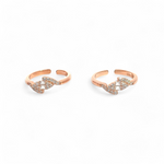PurpleLuck Hansika Rose Gold Toe Rings . Sterling Silver simple Indian Jewellery. Gift for Wife.
