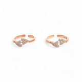 PurpleLuck Hansika Rose Gold Toe Rings . Sterling Silver simple Indian Jewellery. Gift for Wife.