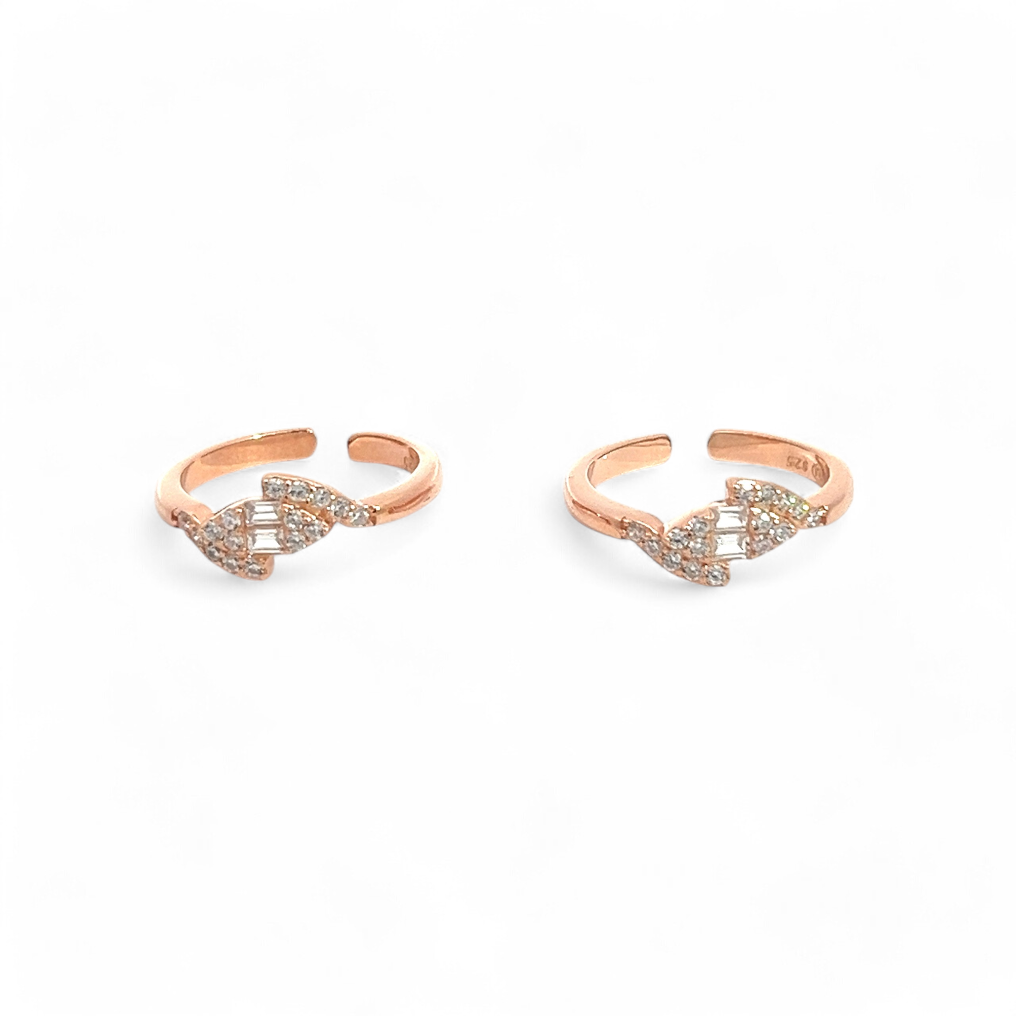PurpleLuck Hansika Rose Gold Toe Rings . Sterling Silver simple Indian Jewellery. Gift for Wife.